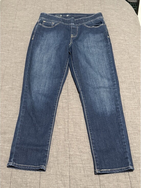 Levi's Denim - Levis Jenas Womens Pull On Elastic Waist Medium Wash Cropped Size 27